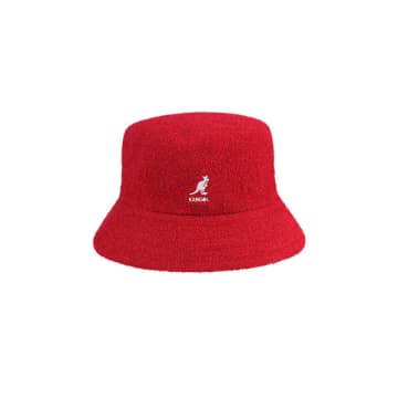 Kangol Bermuda Bucket Hat Scarlet In White