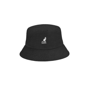 Shop Kangol Washed Bucket Hat Black