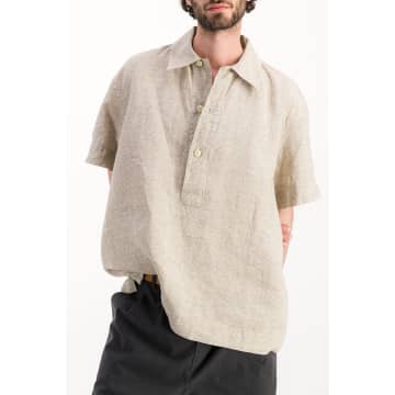 Parages Beige Checks Royan Linen Shirt In Neturals