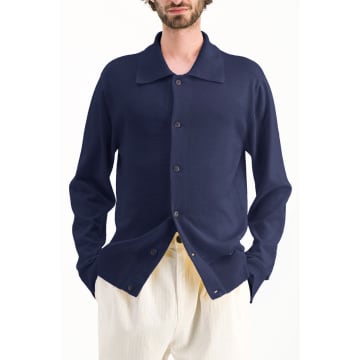 Parages Navy Harry Cardigan In Blue