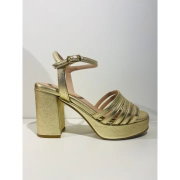 Donna Lei Gold Platform Strap Sandal