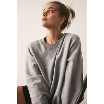 Free People All Star Solid Pullover In Heather Grey