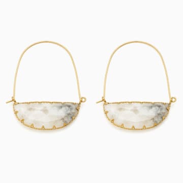 Shop Edit & Oak Natural Stone Half Moon Hoop Earrings