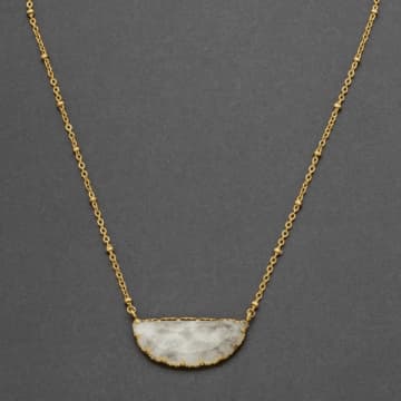 Shop Edit & Oak Natural Stone Half Moon Chain Necklace