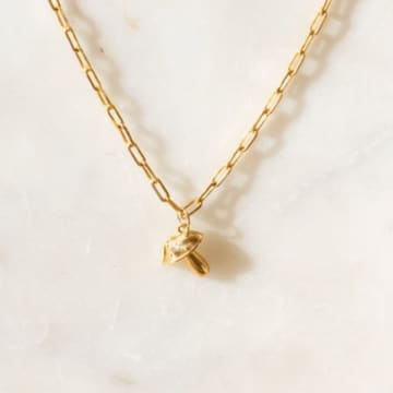 Shop Edit & Oak Mushroom Pendant Necklace – 24k Gold Plated