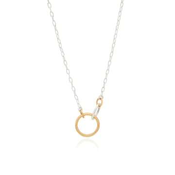 Anna Beck Intertwined Circles Necklace In Silver & Gold Nk10487 Twt In Metallic