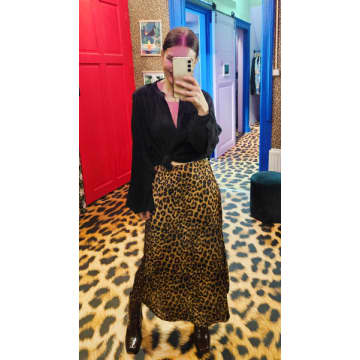 Shop Lovika Lia Silky Leopard Skirt In Animal Print