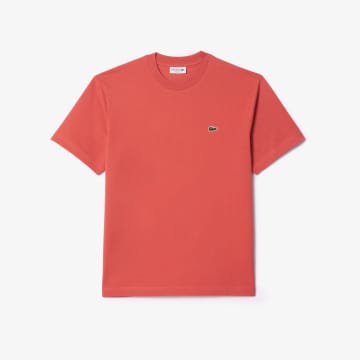 Lacoste Classic Cotton Point Cut T -shirt In Neutral