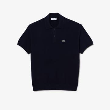 Lacoste Blue Marin Pole Of  Man In Ecological Striped Cotton