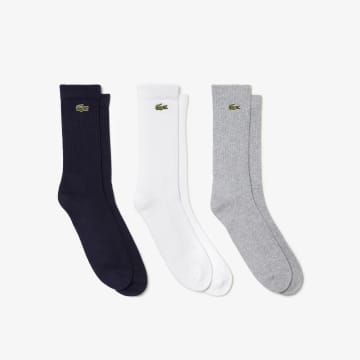 Lacoste Three Pairs Of  Sport's Socks Of High Cut Unisex Cutting Socks In Gray