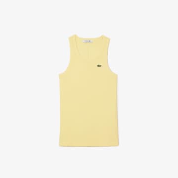 Lacoste Yellow Women's Straps T -shirt Slim Fit In Ecological Cotton