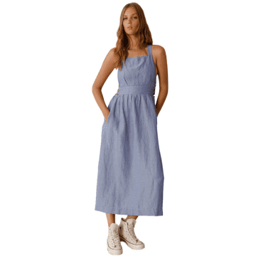 Shop Indi And Cold Strappy Midi Dress In Glacial Blue