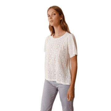 Shop Indi And Cold Short Combination T-shirt In White