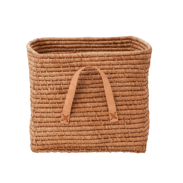 Shop Rice By Rice Square Basket In Raffia
