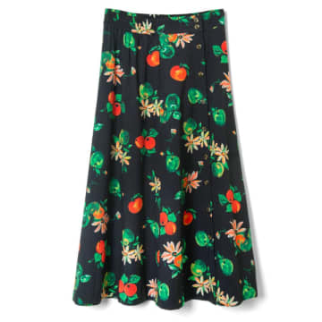 Shop Damson Madder Lowrie Midi Skirt Apple Print