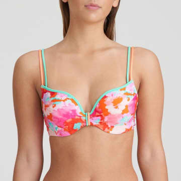 Shop Marie Jo Apollonis Heart Bikini Top In Neon Sunset