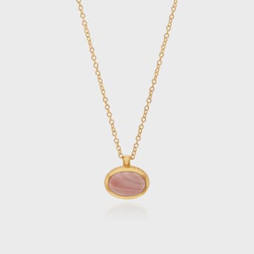 Anna Beck Small Pink Opal Pendant Necklace In Gold