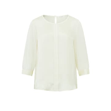 Shop Yaya Jacquard Top With 3-4 Length Sleeves | Ivory-white
