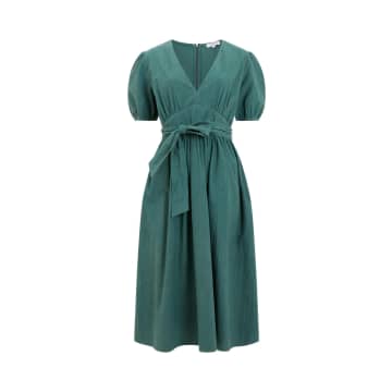 Shop Great Plains Crinkle Cotton V Neck Dress-tropical Green-j1waa