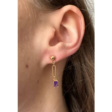 Shop Orisit Violet Isis Earrings In Purple
