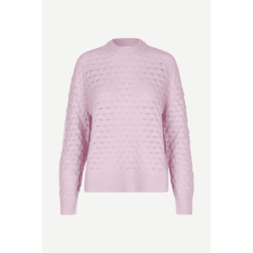Samsoe & Samsoe Saanour Pointelle Sweater Lilac Snow In Pink