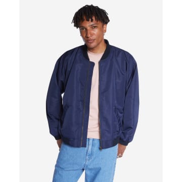 Shop Olow Navy Blue Tulbend Jacket