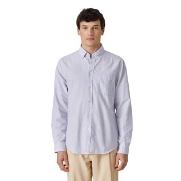 Shop Portuguese Flannel Belavista Classic Stripe Shirt Lavender