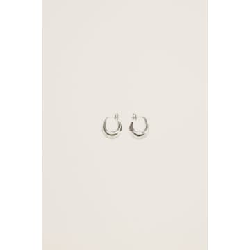 Lemaire Curved Mini Drop Earings Silver In Metallic