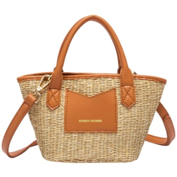 Every Other Small Straw Tote Bag In Tan In Neutrals
