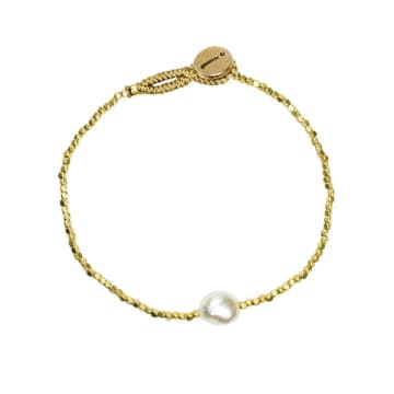 Shop Tuskcollection Ibu Peggy Gold And Pearl Bracelet