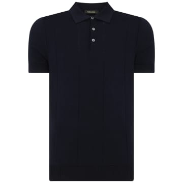 Remus Uomo Knitted Polo In Blue