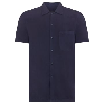 Remus Uomo Paolo Tapered Short Sleeve Shirt In Blue