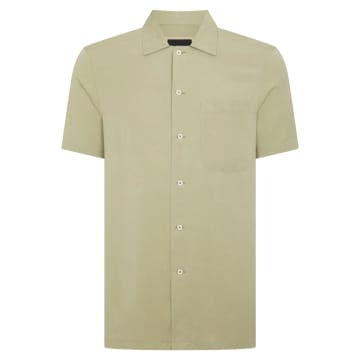 Remus Uomo Paolo Tapered Short Sleeve Shirt In Green