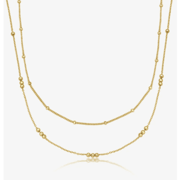 The Forest & Co. Two-piece Gold Necklace Set In White
