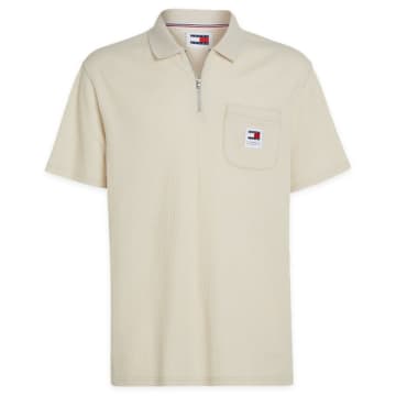 Shop Tommy Hilfiger Tommy Jeans Zip Waffle Polo