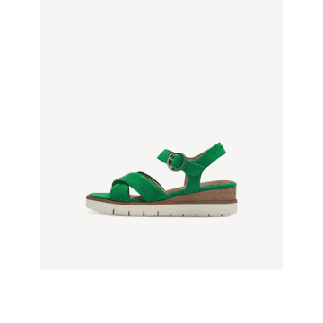 Tamaris Green Suede Sandals