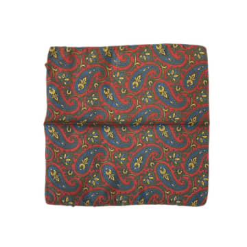 Shop Fresh Paisley Silk Pocket Square In Red