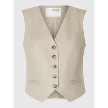 Selected Femme Tania-sine Tailored Waistcoat In Grey