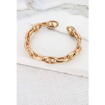 Shop Envy Jewellery Gold Solid Oval Link Bracelet