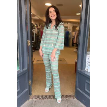Shop Valerie Khalfon 'python' Blue Trouser