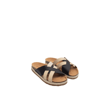 Shop Nice Things Leather Bicolor Bio Sandals 999