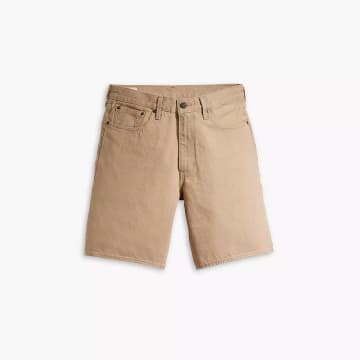 Shop Levi's Cream Brownstone 468 Stay Loose Overdye Shorts In Neutrals