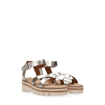 Shop Maruti Kiki Leather Sandals In Silver In Metallic