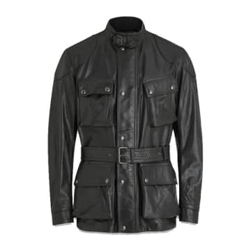 Shop Belstaff Trialmaster Panther Leather Jacket Black