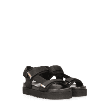 Shop Maruti Beau Textile Sandals In Black