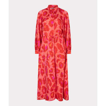 Shop Esqualo Long Dress Fancy Leopard Print In Animal Print