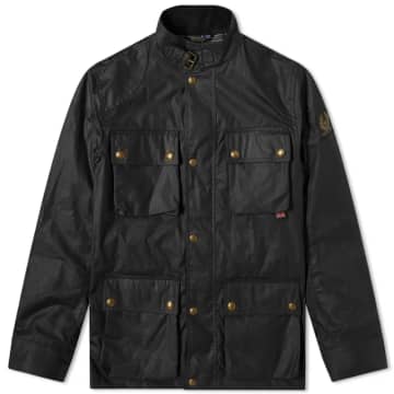 Shop Belstaff Fieldmaster Jacket Waxed Cotton Black