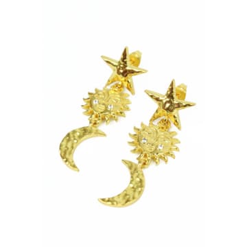 My Doris Gold Celestial Drop Earrings
