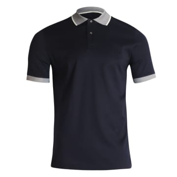 Shop Mercery Alger Oxford Collar S/s Polo In Blue