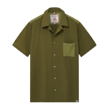 Shop Komodo Spindrift Shirt Green Patchwork